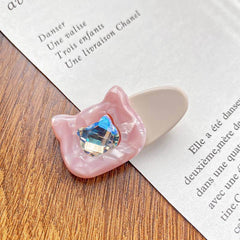 Cute Cartoon Cat Hairpin Acetate Rhinestone Duck Clip Accessory