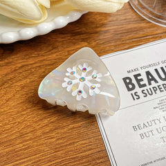 Cute cat ears hair clip Acetate snowflake clip half tied hair ponytail clip Sweet Hair Claw