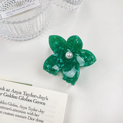 Acetic acid flower clip temperament beautiful hair clip pan hair clip holiday pearl shark clip