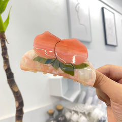 New Floral acetic acid clip vintage twin lotus Hair clip delicate flower hair claw clip accessories