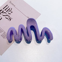 Summer colored Wave claw clip women's large back head disc hairpin sensation shark clip headpiece Net Red hair card