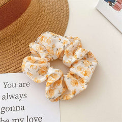 Small fresh fabric flower scrunchie Hair accessories Female ponytail high stretch large scrunchie 2023 new