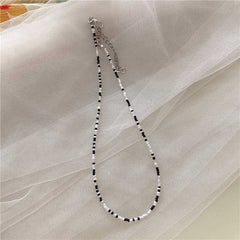 Korean vintage color beaded rice bead necklace girl wind rainbow rice bead necklace Bohemian color necklace