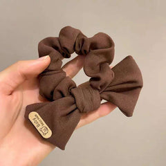 Cute bear scrunchie colon ring Simple retro French bow hair tie women's hair fabric hair tie hair accessories