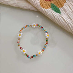 New Korean colorful candy color beaded bracelet sweet and cute girly style crystal flower bracelet every hand accessories