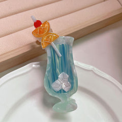 Korean acetic acid hair clip cute fun cocktail glass claw flower fruit shark clip hair accessories