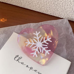 Snowflake Heart Acetate hair clip Side fringe clip Heart Duck clip Christmas hair clip New hair accessories