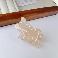 New Bear Pearl Acetic Acid Hair Clip Cute Shark Ponytail Accessory