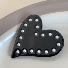 Korean Pearl Love Acetic Acid Duck Hair Clip Fringe Barrette