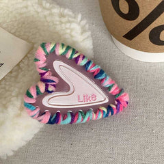 Five-pointed Star top clip advanced Barrette star love velvet hair clip cute girl duck beak clip bangs side clip