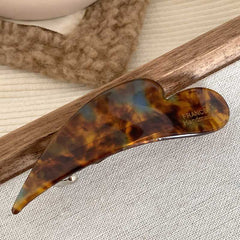 Korean simple temperament acetic acid oblique heart hair clip edge clip Japanese girl heart spring clip bangs clip hair accessories