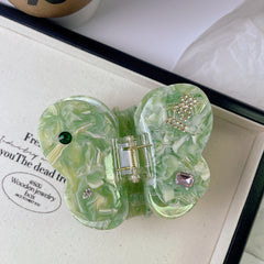 Dopamine advanced sense butterfly claw clip gem acetic acid hair clip temperament girl shark clip hair accessories