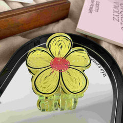 New children's graffiti flower claw clip cute Hair Bun claw clip Girl sweet dopamine hair accessories