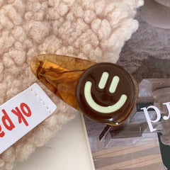 Cute smiling face hair clip Coffee sweet duck beak clip bangs clip Broken hair Duckling clip side clip autumn/winter new barrette