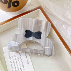 Korean bow hair clip cute acetic acid shark clip sweet gradient color girl claw clip hair accessories