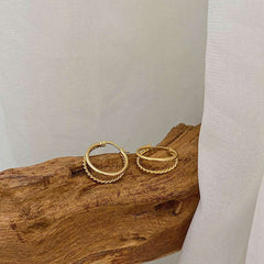 Metal Marble earrings small earring simple commuter ins high-grade earrings