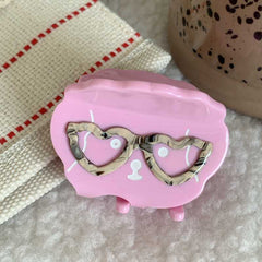Cute glasses puppy claw clip medium size clip pan hair claw girl hair accessories childlike sweet headdress