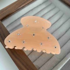 Acetic acid semicircle clip French vintage rhinestone hair claw temperament shark clip