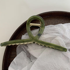 Acetic acid hair clip Korean celebrity large cross back head shark clip temperament floral grab clip pearl hair accessories