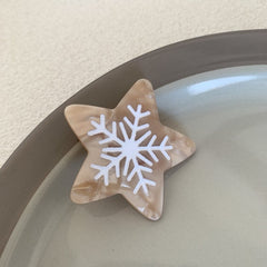 Pentagram acetate hairpin Cute Snowflake fringe side clip Simple temperament duck clip delicate barrette new