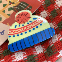 New Christmas Acetate hair clips Red Santa hair accessories Cute claw clip Snow shark clip