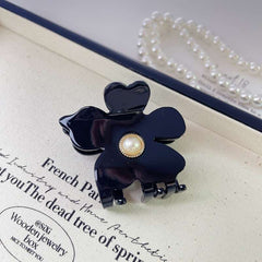 French Pearl Flower claw clip Simple sweet acetic acid hair clip Shark clip girl children top clip ponytail clip hair accessories