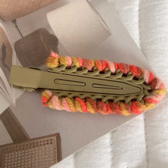 Rainbow Cute little shovel hair clip surfboard duck beak clip woolen yarn hair barrette