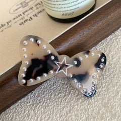 Korean Sweet Duckbill Clip Five-Point Star Bow Hairpin Accessory