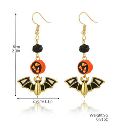 Halloween earring set Pumpkin Bat Skull earrings explosive Halloween earrings