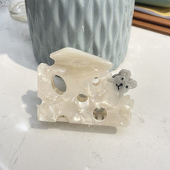 Jerry eats cheese acetic acid claw clip Cute cheese hair clip Cartoon mouse hair claw candy accessories