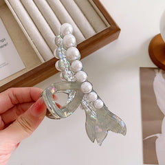 Korean acetate fishtail hairpin Back head hairpin Shark clip Elegant pearl clip accessories