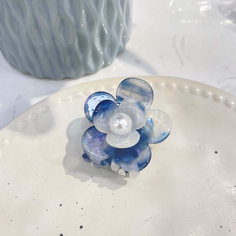 New Flower Acetic Acid Claw Pearl Hairpin Light Luxury Accessory