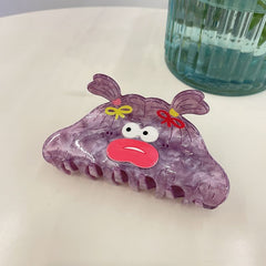 New claw clip cute ugly doll hair clip candy color hair clip girl cartoon cute double ponytail pigtail clip