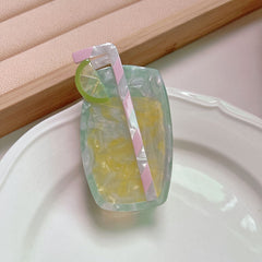 Korean acetic acid hair clip cute fun cocktail glass claw flower fruit shark clip hair accessories