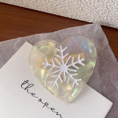 Snowflake Heart Acetate hair clip Side fringe clip Heart Duck clip Christmas hair clip New hair accessories