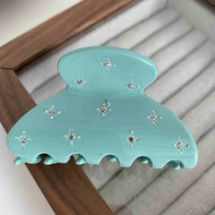 Acetic acid semicircle clip French vintage rhinestone hair claw temperament shark clip