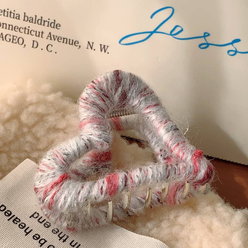 Autumn Winter Wool Love Hairpin Metal Shark Hair Claw Clip