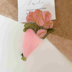 Korean small Daisy tulip hairpin Acetate hairpin temperament flower hairpin Sunflower shark clip