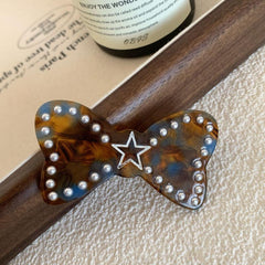 Korean Sweet Duckbill Clip Five-Point Star Bow Hairpin Accessory