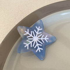 Pentagram acetate hairpin Cute Snowflake fringe side clip Simple temperament duck clip delicate barrette new