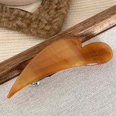 Korean simple temperament acetic acid oblique heart hair clip edge clip Japanese girl heart spring clip bangs clip hair accessories