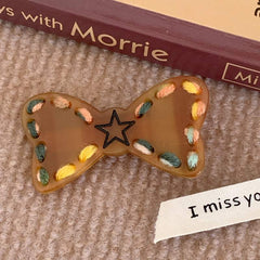 Sweet cool girl color hair clip hand knitted wool bow duck beak clip bow hair barrette accessories