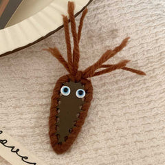 Funny turnip children's hair accessories simple cute hairpin handwoven wool side clip cartoon headdress new women