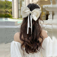 Super fairy bow hair accessories streamers Sweet cute hair clip female back of head clip Headgear spring hair clip