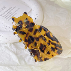 New French large cat hair claw tortoiseshell Siamese Orange cat acetate hairpin Cat shark clip women hair accessories