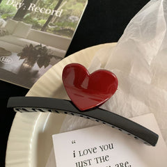 Colorful dopamine Heart claw clip women's large shark clip hair accessories