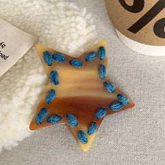Five-pointed Star top clip advanced Barrette star love velvet hair clip cute girl duck beak clip bangs side clip
