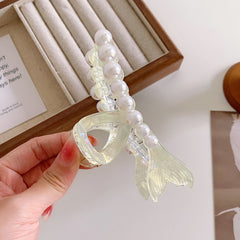 Korean acetate fishtail hairpin Back head hairpin Shark clip Elegant pearl clip accessories
