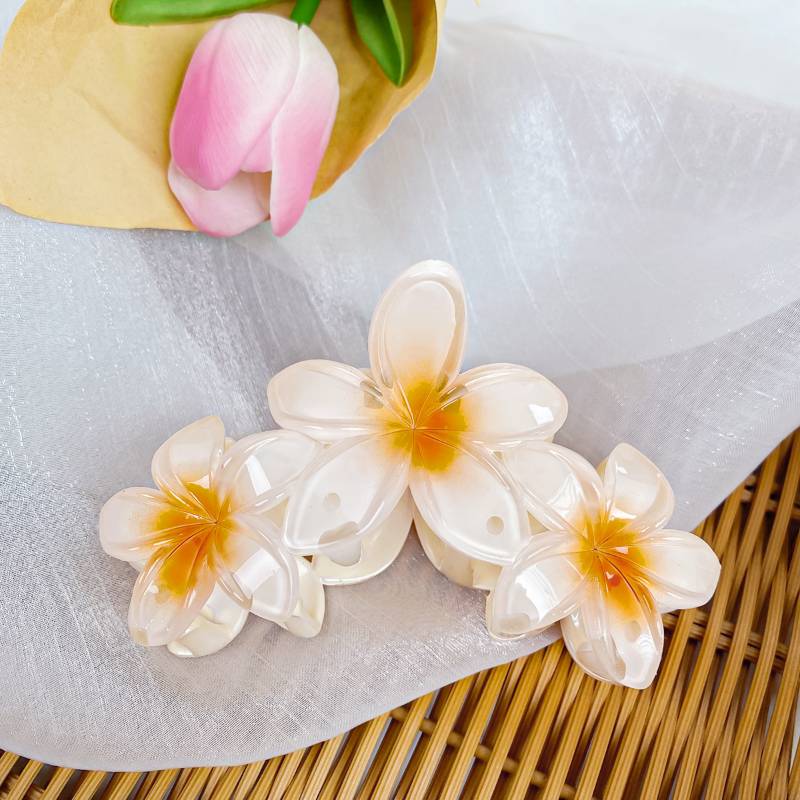 Fashion Flower Plumeria Large Shark Hair Clip Seaside Accessory