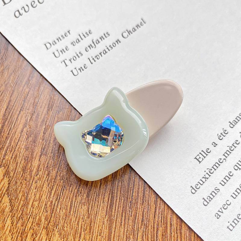 Cute Cartoon Cat Hairpin Acetate Rhinestone Duck Clip Accessory